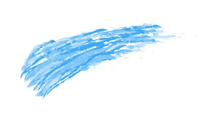 Abstract blue brush stroke splash isolated on transparent background