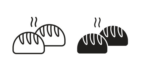 Steamed bread icon in flat and liner trendy style for app ui designs