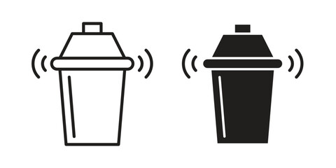 Shaker icon in flat and liner trendy style for app ui designs