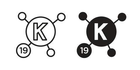 Potassium icon in flat and liner trendy style for app ui designs