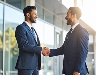 businessmen handshake - business meeting and partnership concept copy space