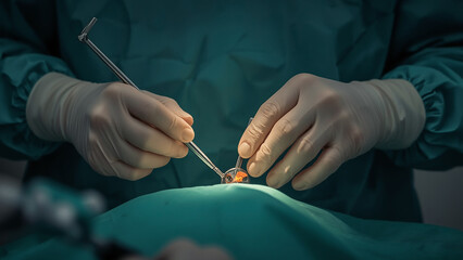 Surgeon Performing a Delicate Operation