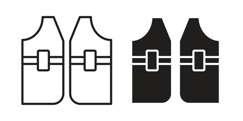 Fototapeta premium Lifejacket icon in flat and liner trendy style for app ui designs