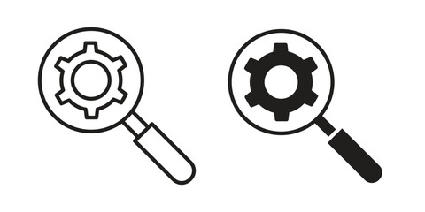 Investigate icon in flat and liner trendy style for app ui designs