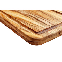 A close up reveals the intricate grain and texture of a handmade wooden cutting board, perfect for showcasing craftsmanship, kitchen accessories, or culinary presentation, transparent background