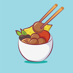 indonesian food meatball, bakso vector IIlustration 