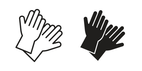 Gloves icon in flat and liner trendy style for app ui designs