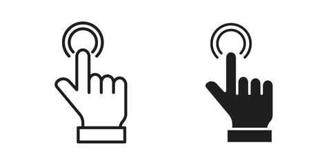 Finger control icon in flat and liner trendy style for app ui designs