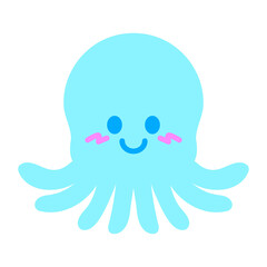 シンプルなゆるかわタコさんイラスト★PNG