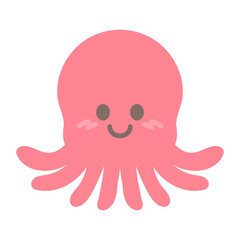 シンプルなゆるかわタコさんイラスト☆PNG