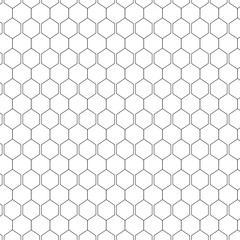 Honeycomb seamless pattern. Vector graphic line illustration. abstract line drawing. Seamless texture of honeycomb, hexagons abstract background for design wallpaper, packaging, covering, fabric