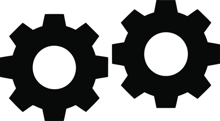 Interlocking Gears Symbolizing Collaboration Mechanical Processes and Engineering Solutions Presented in a Clean Black and White Design for Versatile Applications and Visual Clarity