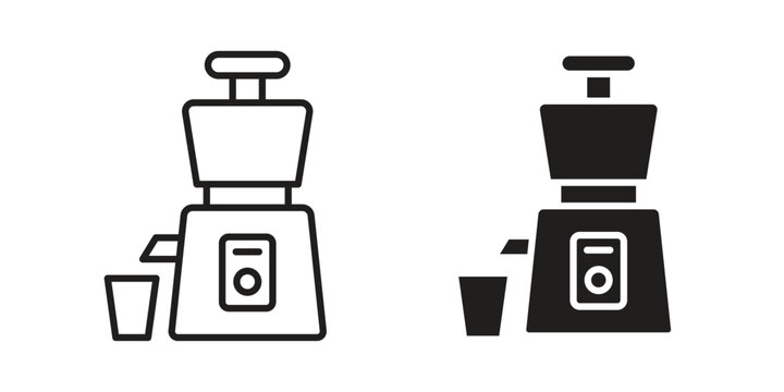 Cold pressed juicer icon in flat and liner trendy style for app ui designs