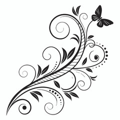 Flourish ornate header. Decorative calligraphic vintage divider