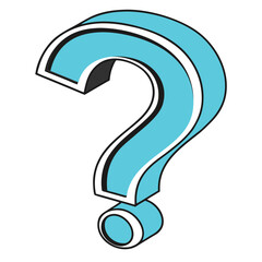 3D question mark. FAQ problem solution symbol. Vector illustration on isolated background.