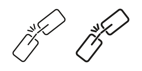 Broken link icon in flat and liner trendy style for app ui designs