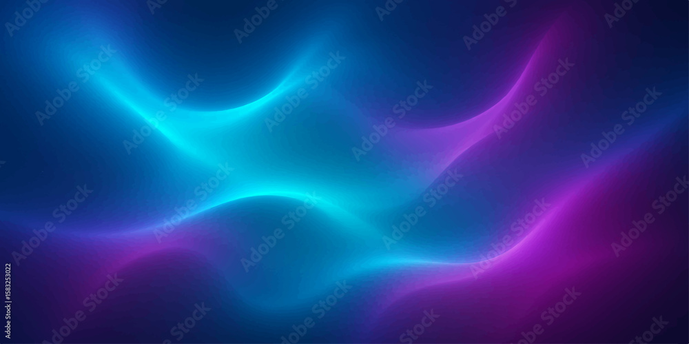 Poster abstract blue and purple background with flowing lines and smooth wave patterns