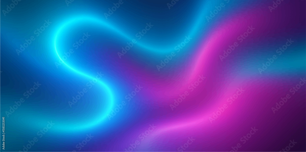 Poster abstract blue and colourful background with flowing wave patterns and bright digital design