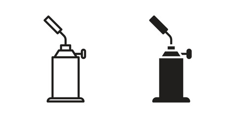 Blowtorch icon in flat and liner trendy style for app ui designs