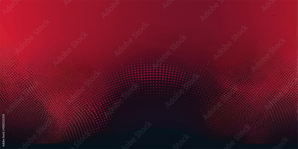 Aufkleber Red abstract grunge background with halftone dots and textured design pattern