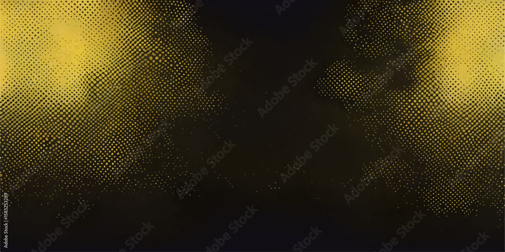 Poster grunge background with gold pattern and textured space for text