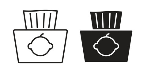baby wipe icon in flat and liner trendy style for app ui designs