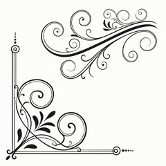 Flourish ornate header. Decorative calligraphic vintage divider
