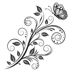 Flourish ornate header. Decorative calligraphic vintage divider