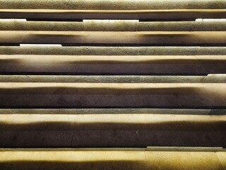Contemporary stair steps enhanced by vibrant yellow LED strip lighting, Suitable for interior...