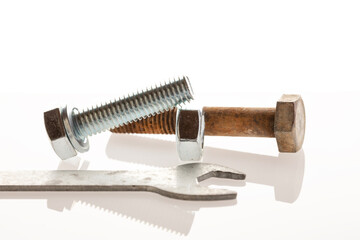 Bolt and nut for fixing parts. 