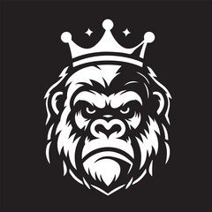 gorilla logo vector wearing a crown