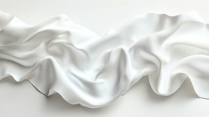 Fototapeta premium pillow with fabric folds, bright white background, welllit clarity, productinuse concept