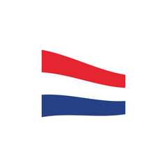 Abstract Holland Flag Flow Lines – National Color Icon