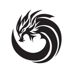 Vector illustration of a mythical dragon with artistic details and fantasy design. Perfect for fantasy themes, legends, games, storybooks, and mythology-themed decorations