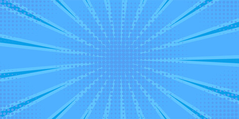 Obraz premium Abstract blue comic zoom background vector illustration eps10.