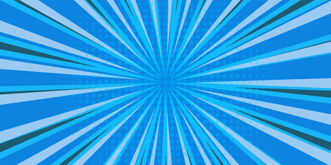 Blue Sunny haze pop art retro vector background. Anime Background Style Illustration