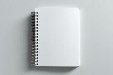 Blank spiral-bound notebook on a plain background