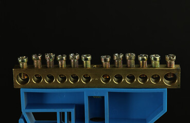 Fastenings with bolts for connecting electric wires. 