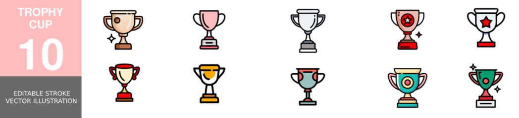 Trophy Cup Vector Icon Illustration