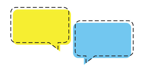 Colorful chat icon speech bubble line art design illustration