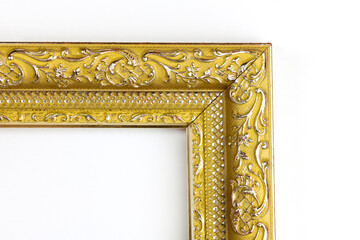 Decorative gold frame for decoration of paintings, posters, photographs.
