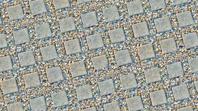 Mosaic stone tile pattern in square geometric style.