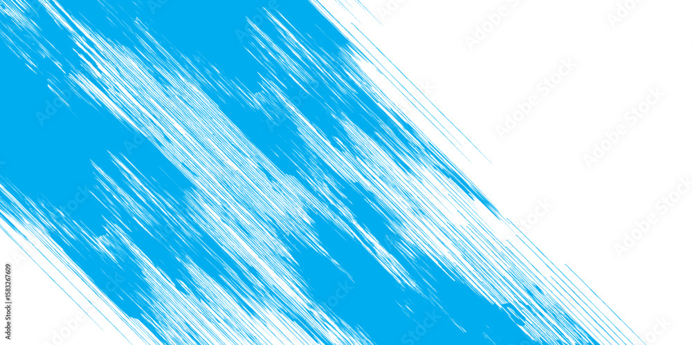 Poster abstract blue paint brushstrokes create a textured pattern of flowing lines, evoking a sense of arti