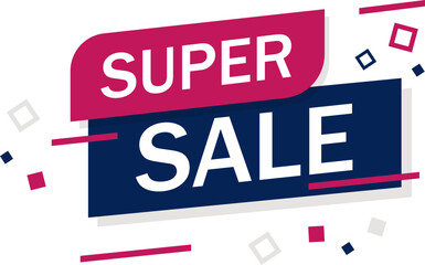 Sale banner template design. Vector icon Super Sale.