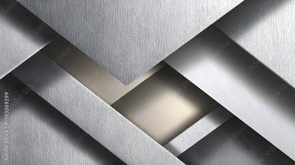 Poster silver color square pattern on the banner with shadow. abstract white and grey color geometric backg