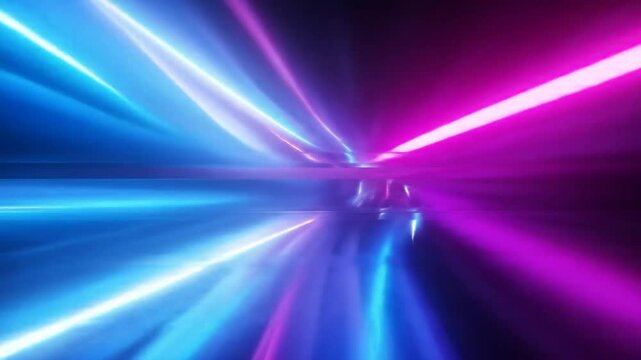 Radiant blue and pink rays burst outward in a dynamic starburst effect
