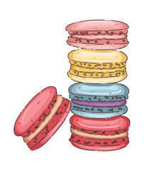 Stack of Colorful Macarons Illustration