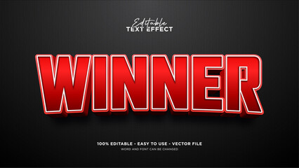 Obraz premium Editable winner 3d text effect, champion text style effect