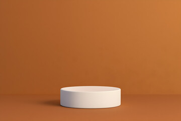 Small Cylinder Display on Brown Background
