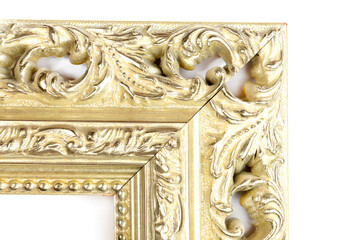 Decorative gold frame for decoration of paintings, posters, photographs.